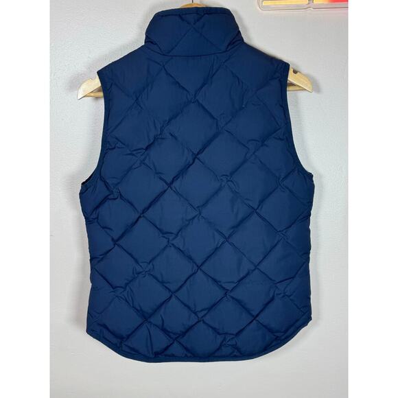 J. Crew Navy Quilted Puffer Down Waterfowl Insulation Quiet Luxury Preppy Small - Picture 6 of 8